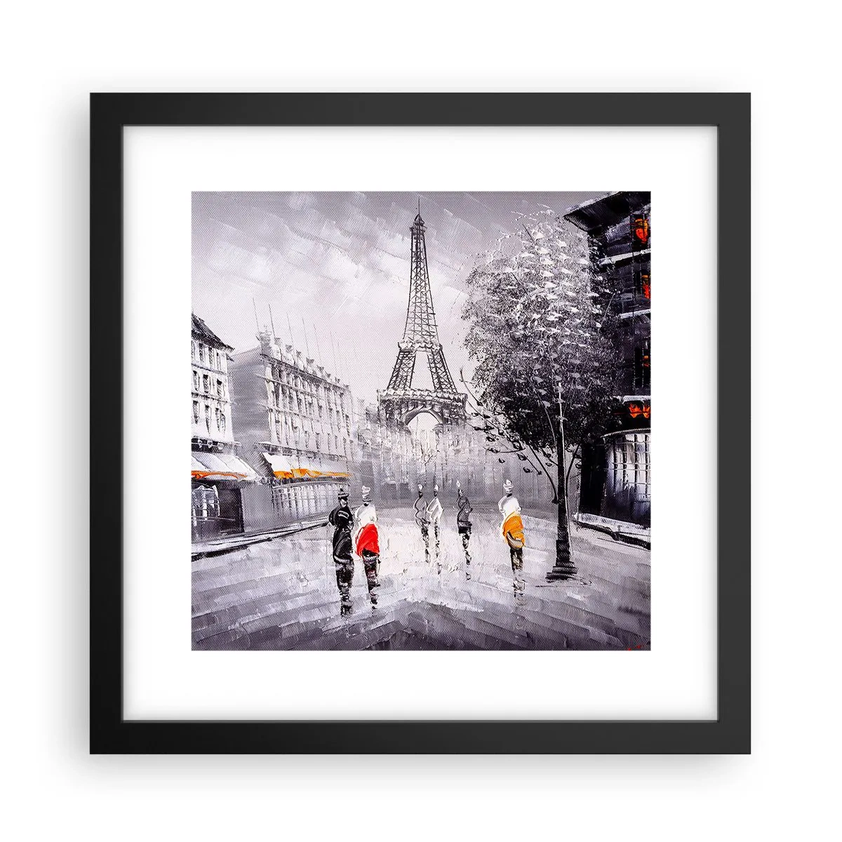 Poster în ramă neagră - O plimbare pariziană - 30x30 cm