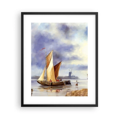 Poster în ramă neagră - Întoarcerea marinarilor - 40x50 cm