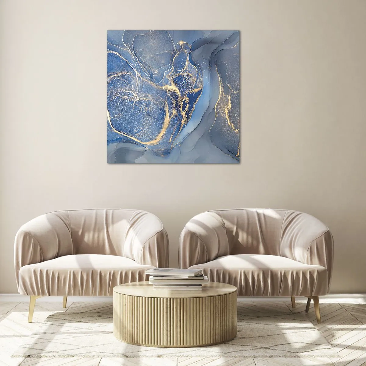 Tablou pe sticlă - Praf de aur - 70x70 cm