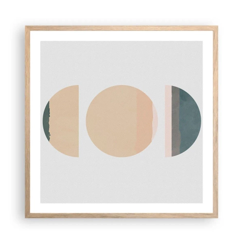 Poster în ramă de stejar deschis - Roată cu roată - 60x60 cm