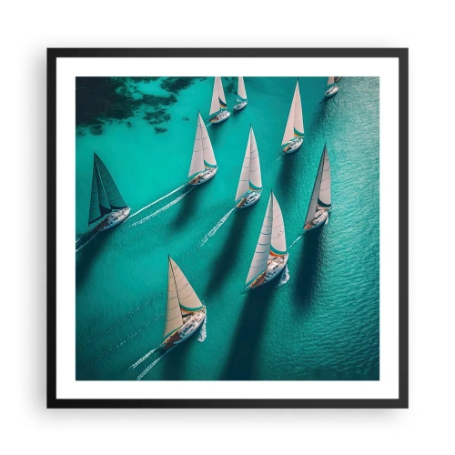 Poster în ramă neagră - Cursa cu vântul - 60x60 cm