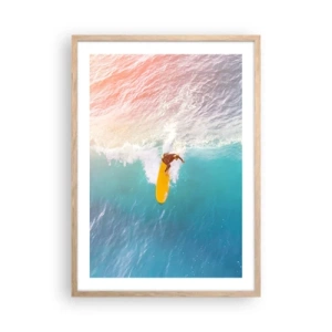 Poster în ramă de stejar deschis - Călărețul oceanului - 50x70 cm