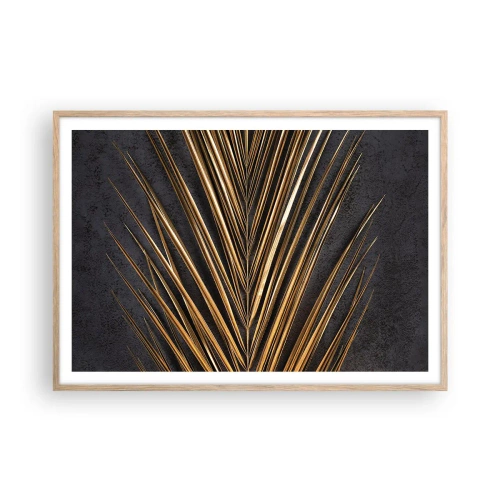 Poster în ramă de stejar deschis - Aur tropical - 100x70 cm