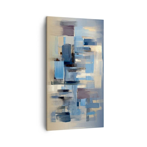 Tablou pe pânză - Construcție albastră - 45x80 cm