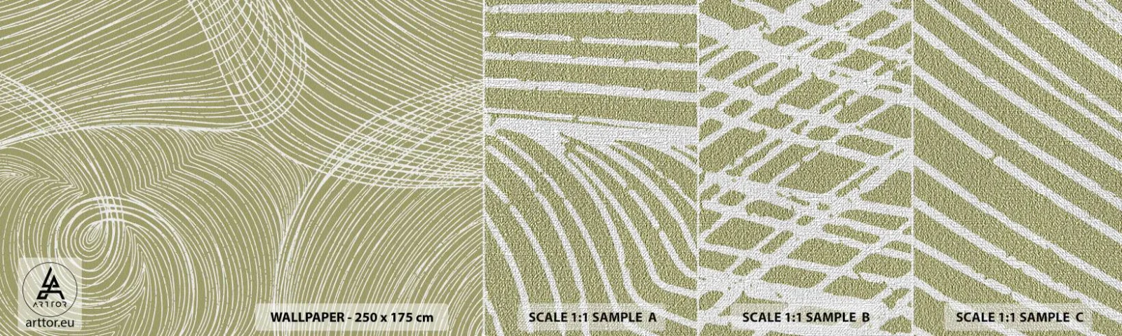 Mostră tapet Premium Canvas - Abstracție complicată în alb - Boho, Minimalism, Bucată - 100x30 cm