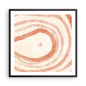 Poster în ramă neagră - Cercuri de corali - compoziție - 60x60 cm