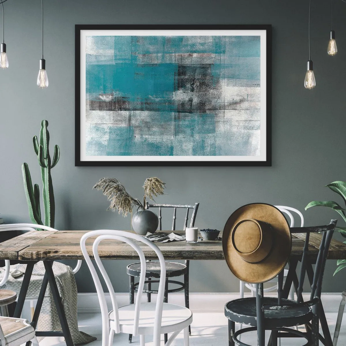 Poster în ramă neagră - Apă și aer - 100x70 cm