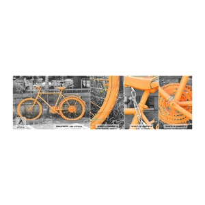 Mostră tapet autocolant Deluxe Sticker - Du-te, eu aștept aici - Bicicleta de epocă, Oraș, Călătorii - 100x30 cm