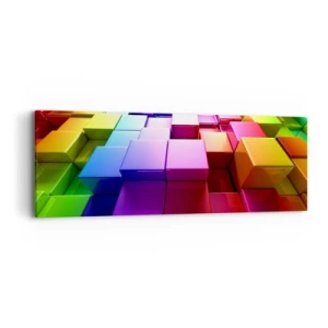 Tablou pe pânză - Op-art împreună ca o echipă - 90x30 cm