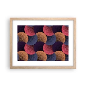 Poster în ramă de stejar deschis - Într-un ritm de cerc - 40x30 cm