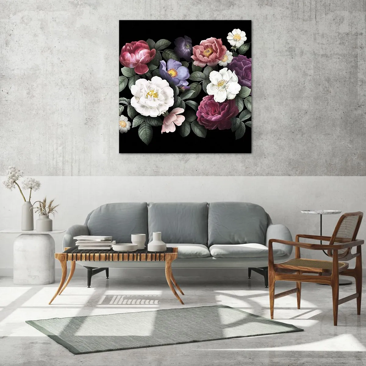 Tablou pe sticlă - Dintr-o grădină engleză - 60x60 cm