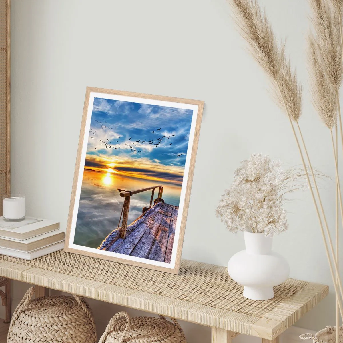 Poster în ramă de stejar deschis - Vântul se odihnește - 70x100 cm