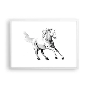 Poster în ramă albă - Suflet neîmblânzit - 70x50 cm