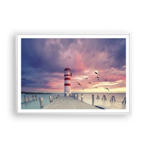 Poster în ramă albă - Să ne întoarcem în port - 100x70 cm