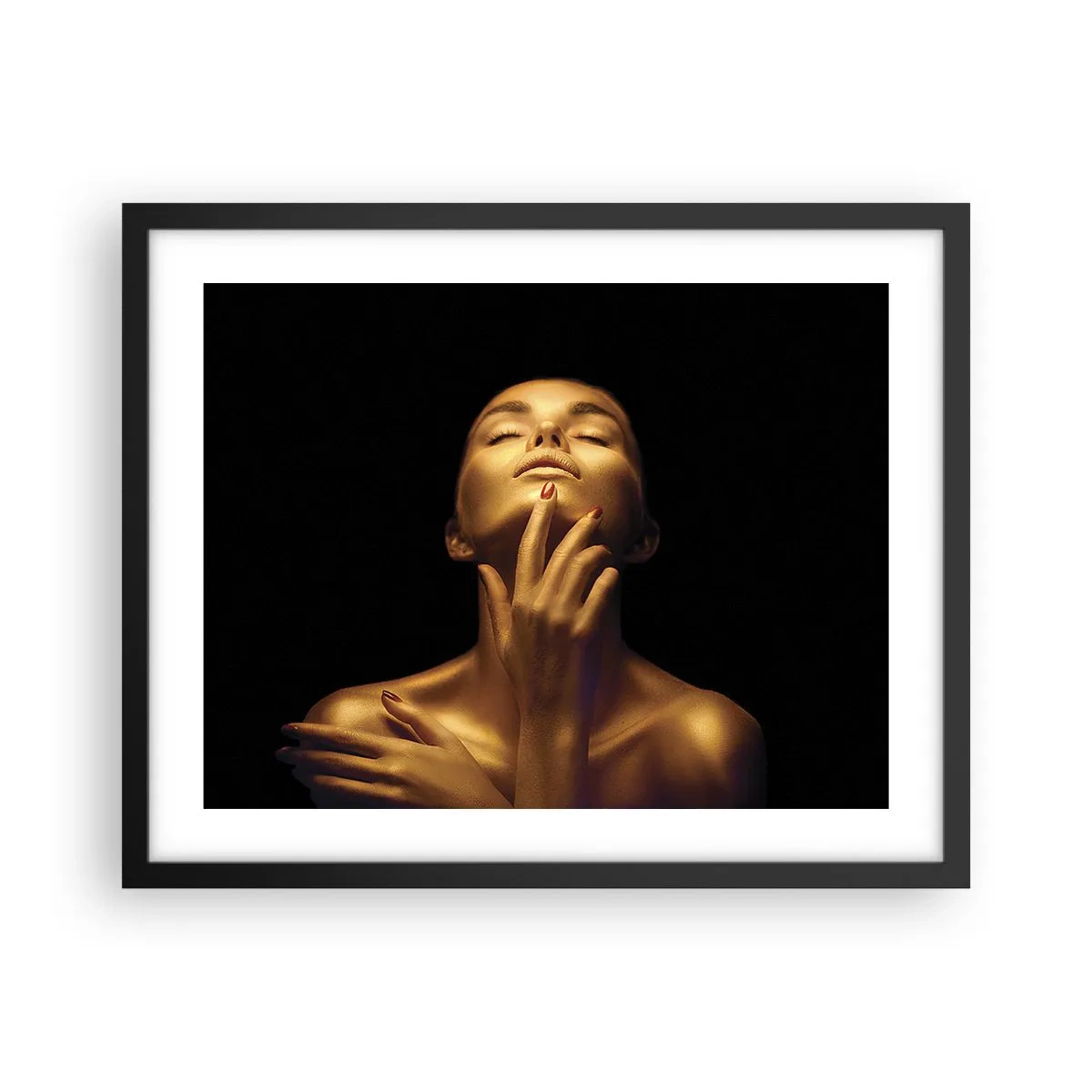 Poster în ramă neagră - Ca mătasea aurie - 50x40 cm