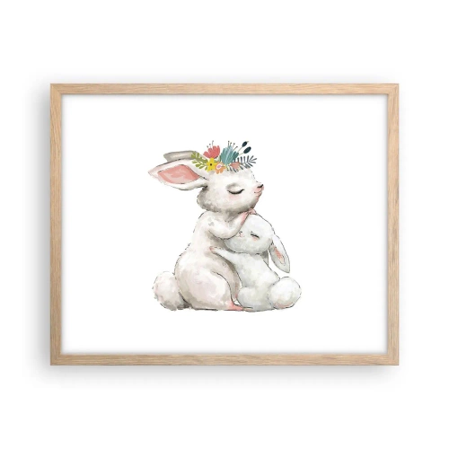 Poster în ramă de stejar deschis - Ca la mama - 50x40 cm