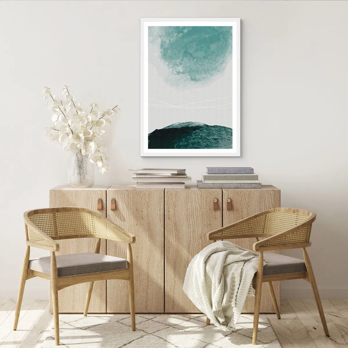 Poster în ramă albă - Întâlnire cu ceața - 50x70 cm