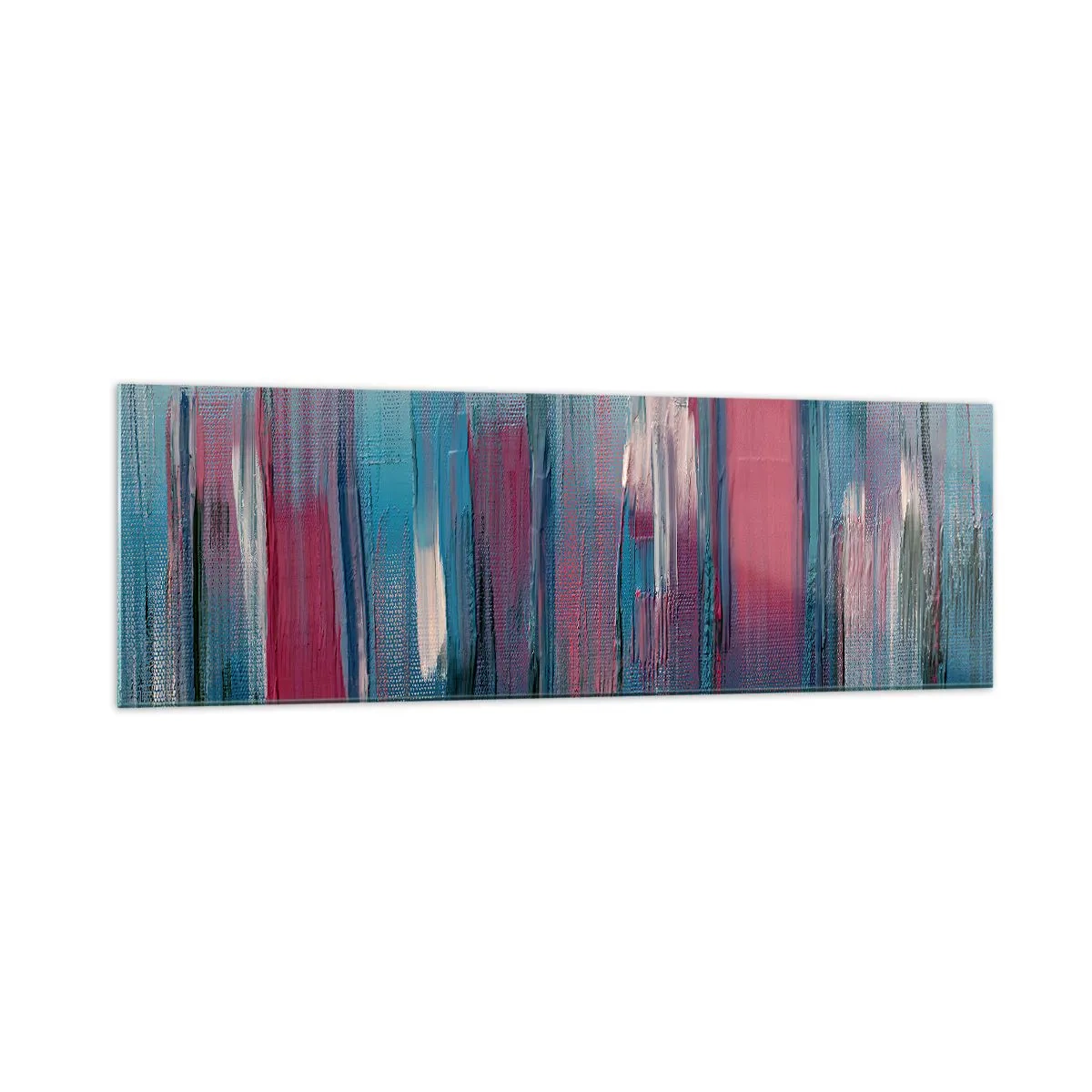 Tablou pe sticlă - Compoziție verticală în albastru și roșu - 160x50 cm