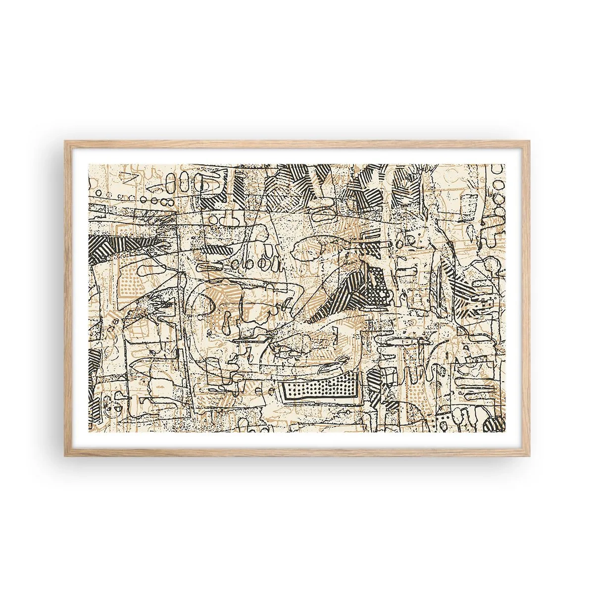 Poster în ramă de stejar deschis - Așteaptă să fie descifrat - 91x61 cm