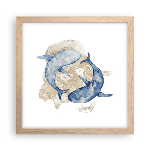 Poster în ramă de stejar deschis - Prietenie sau iubire? - 30x30 cm