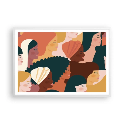 Poster în ramă albă - Numai feminitate - 100x70 cm