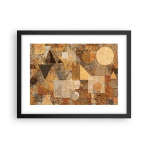 Poster în ramă neagră - Studiu cubist de bronz - 40x30 cm