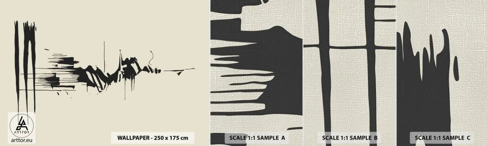 Mostră tapet Premium Canvas - Abstracție pripită - Abstracția, Minimalism, Bucată - 100x30 cm