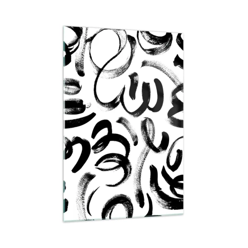 Tablou pe sticlă - Negru pe alb - 70x100 cm