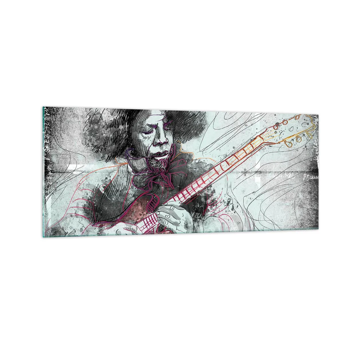 Tablou pe sticlă - Pe valurile muzicii - 100x40 cm