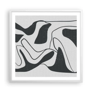 Poster în ramă albă - Distracție abstractă în labirint - 60x60 cm