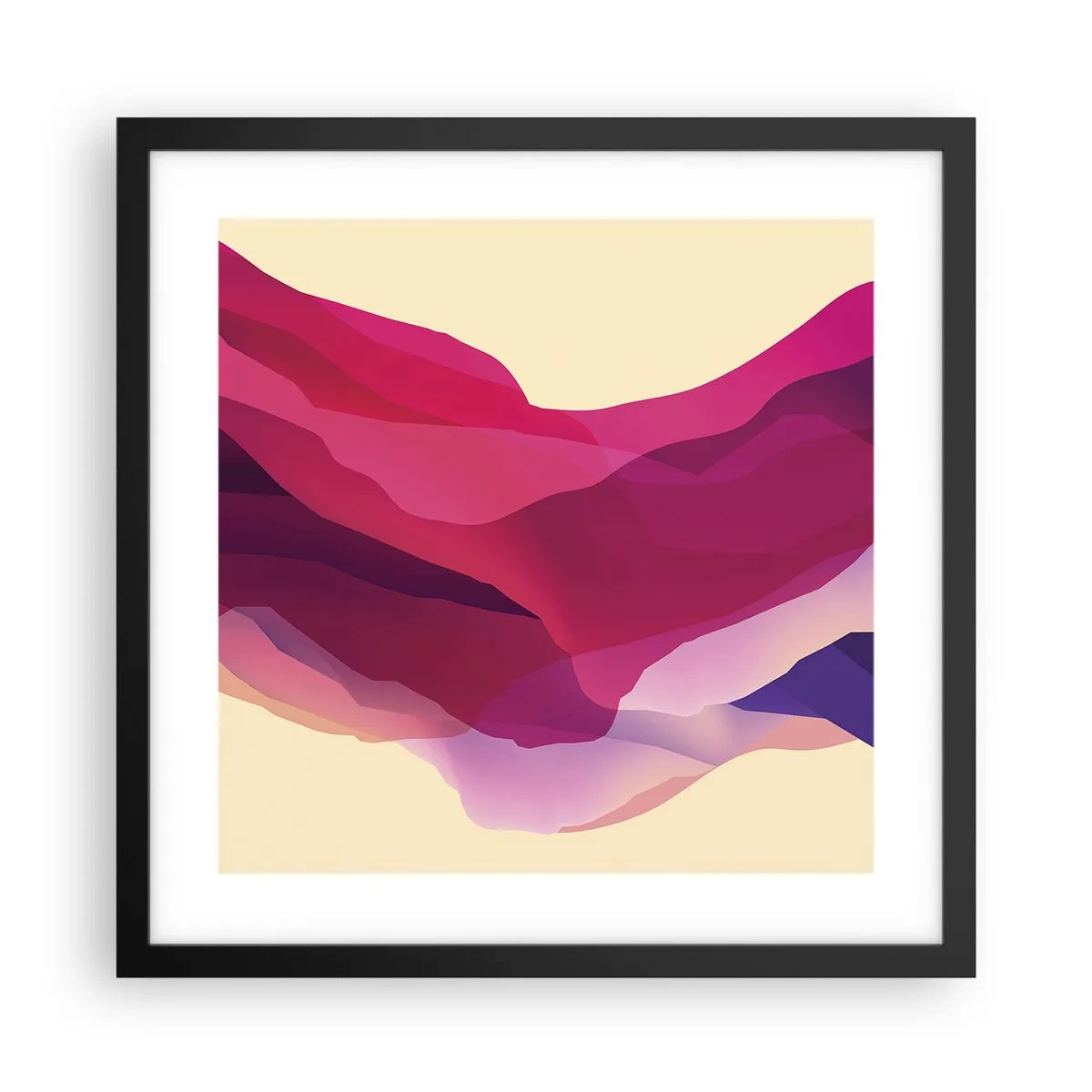 Poster în ramă neagră - Valuri de violet - 40x40 cm