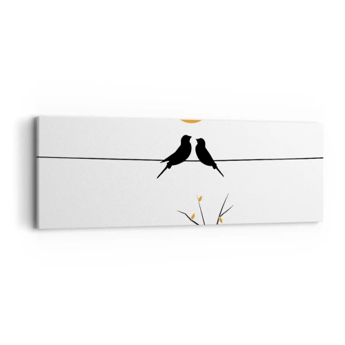 Tablou pe pânză - Seară cu privighetori - 90x30 cm