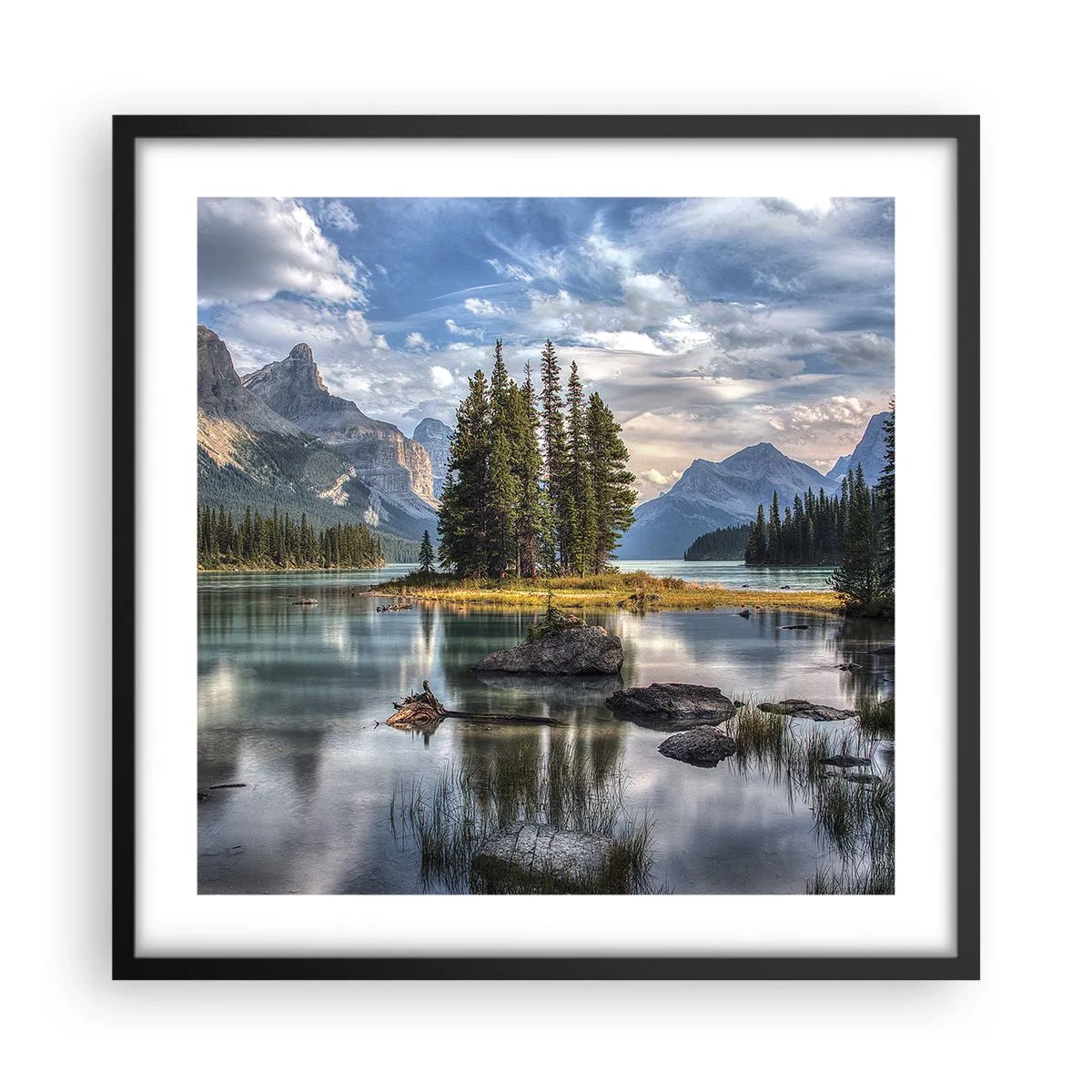 Poster în ramă neagră - La o apă mare și limpede… - 50x50 cm