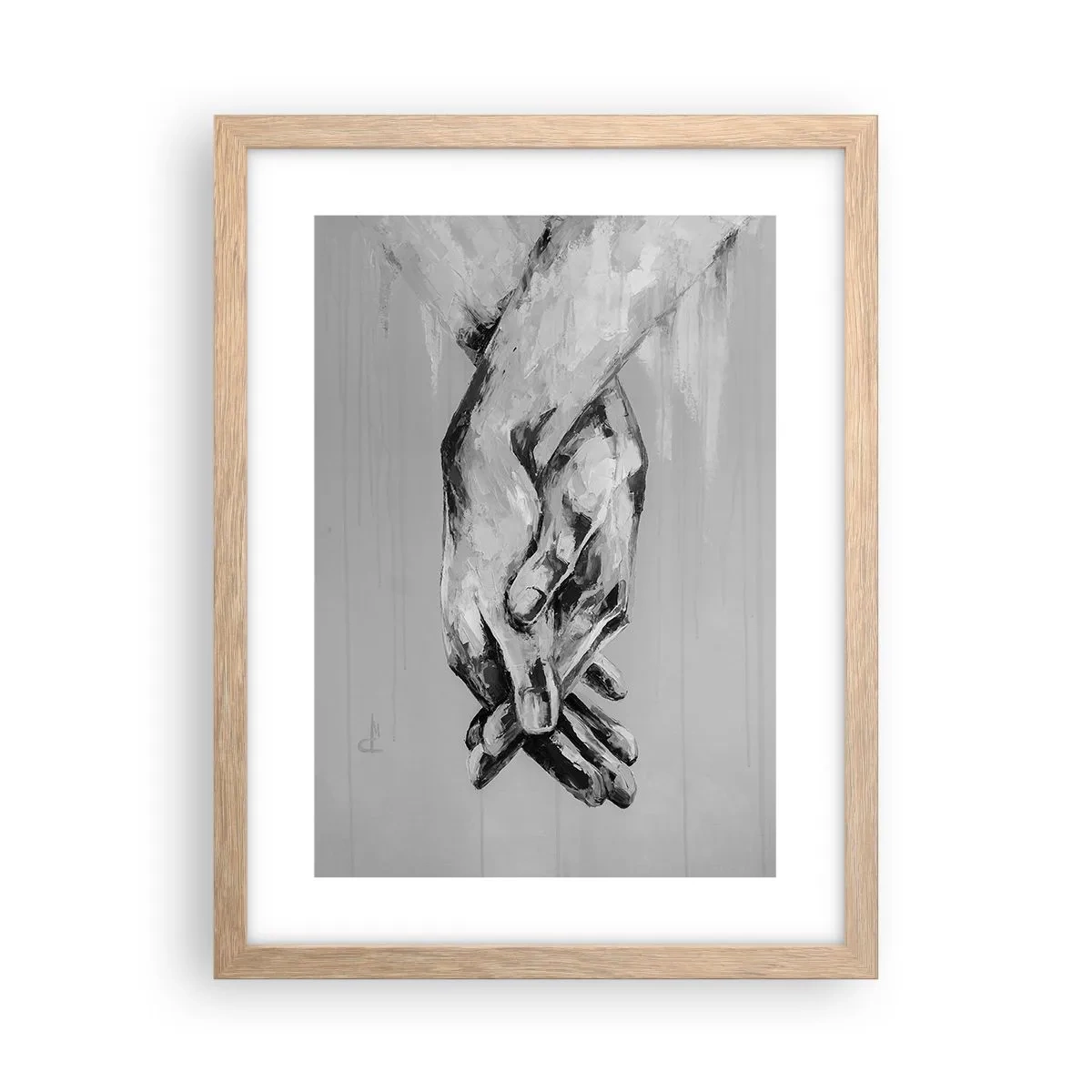 Poster în ramă de stejar deschis - Începutul... - 30x40 cm