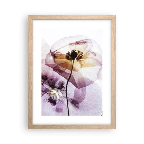 Poster în ramă de stejar deschis - Corp de flori transparente - 30x40 cm