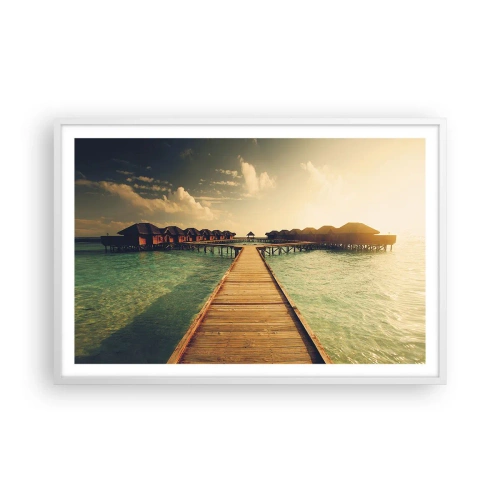 Poster în ramă albă - O invitație caldă - 91x61 cm