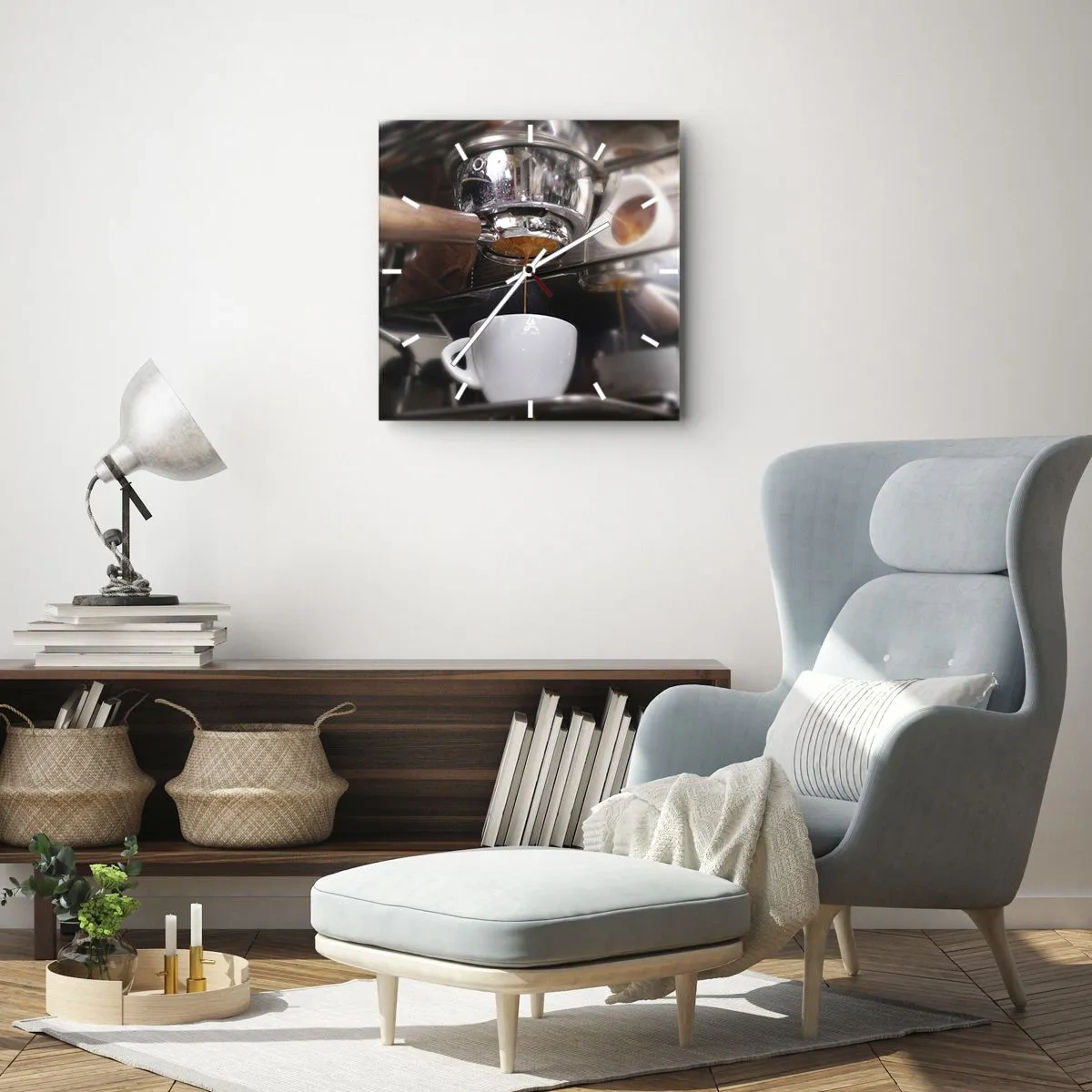 Ceas de perete - Ceas pe sticlă - Cel mai bun moment al zilei - 30x30 cm