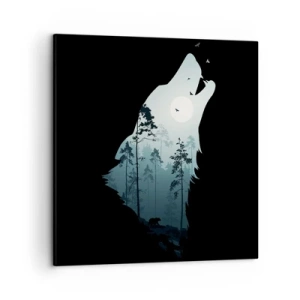 Tablou pe pânză - O voce în pădure de noapte - 50x50 cm