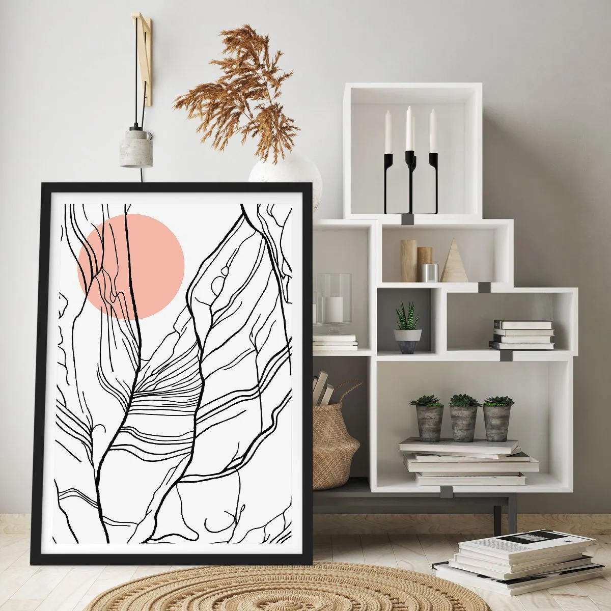 Poster în ramă neagră - Într-o rețea de crengi - 70x100 cm