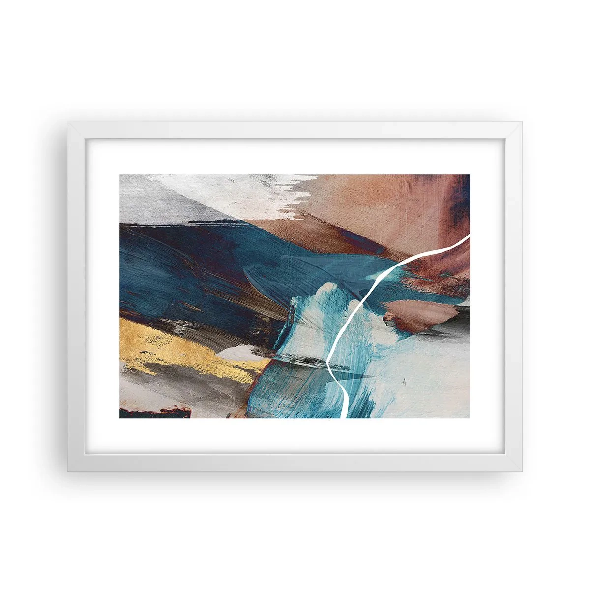 Poster în ramă albă - Cu fler și energie - 40x30 cm