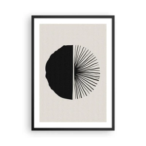 Poster în ramă neagră - Abstracție minimalistă alb-negru - 50x70cm - Gama de posibilități - Decorațiune modernă pentru perete pentru living și dormitor ARTTOR