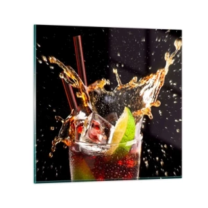 Tablou pe sticlă - Bucurie și energie colorată - 70x70 cm