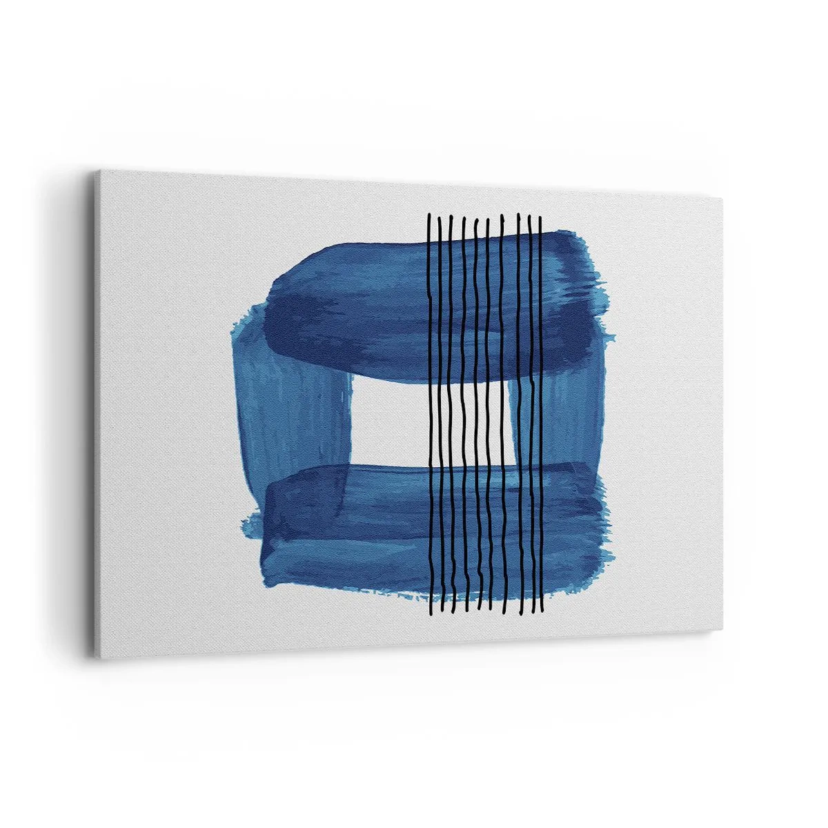 Tablou pe pânză - Compoziție albastru-negru - 100x70 cm
