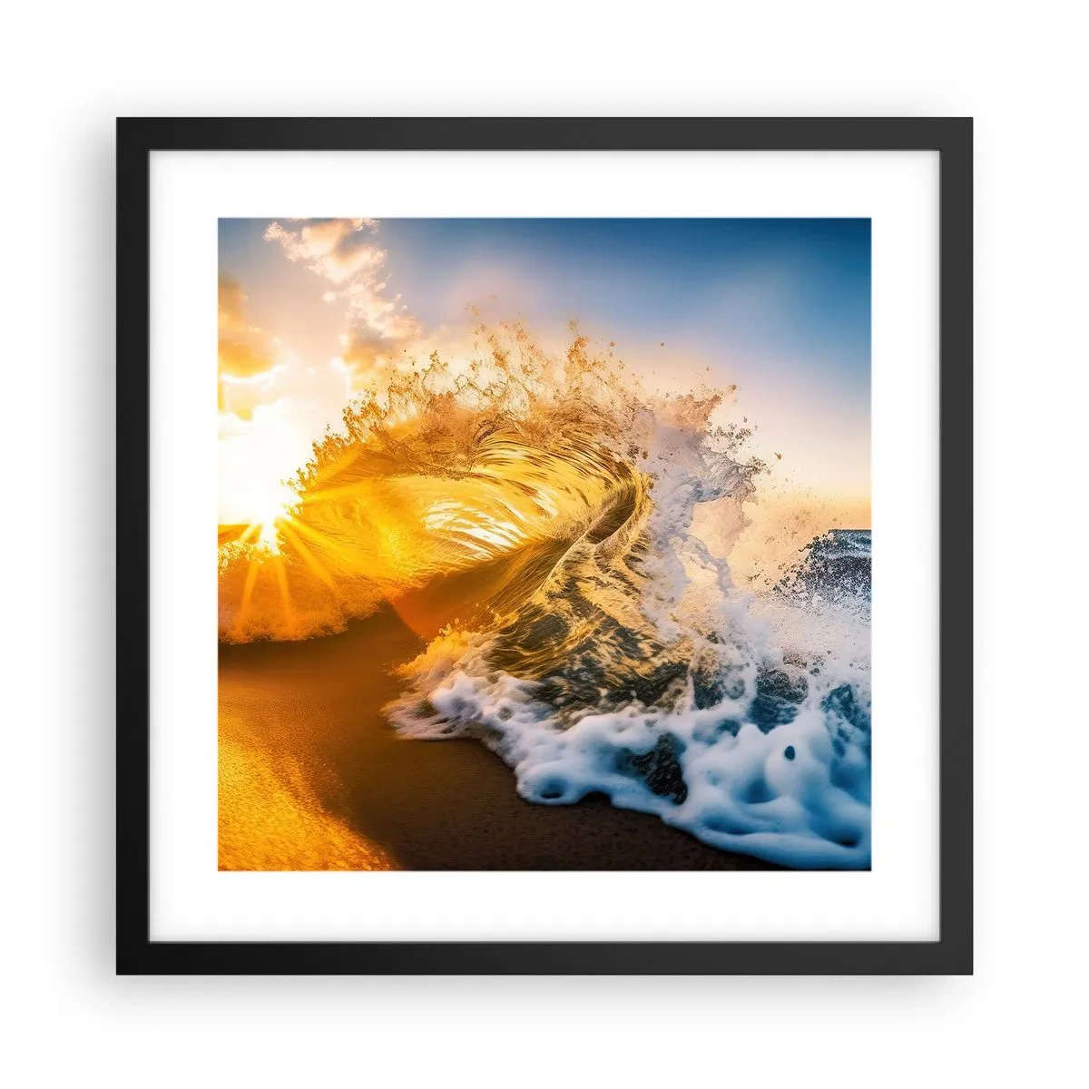 Poster în ramă neagră - Joc în nisip - 40x40 cm