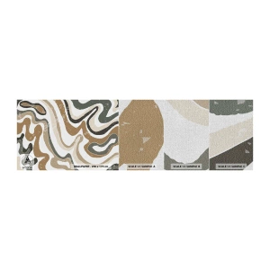 Mostră tapet Premium Canvas - Meandrele culorilor pământului - Abstracția, Bucată, Boho - 100x30 cm