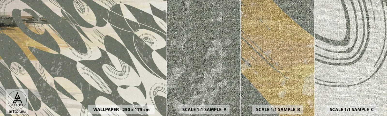 Mostră tapet Premium Canvas - Abstracție ritmică - Abstracția, Modern, În vârstă - 100x30 cm