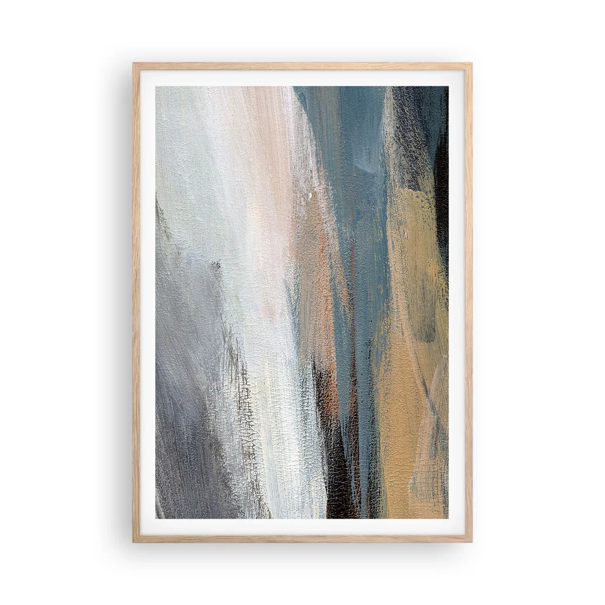 Poster în ramă de stejar deschis - Abstracție: peisaj nordic - 70x100 cm