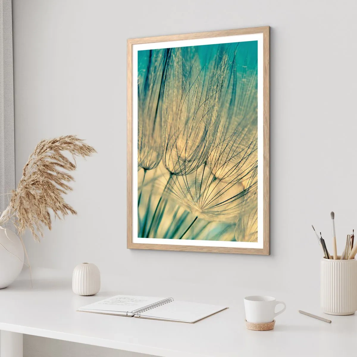 Poster în ramă de stejar deschis - Așteptând vântul - 40x50 cm