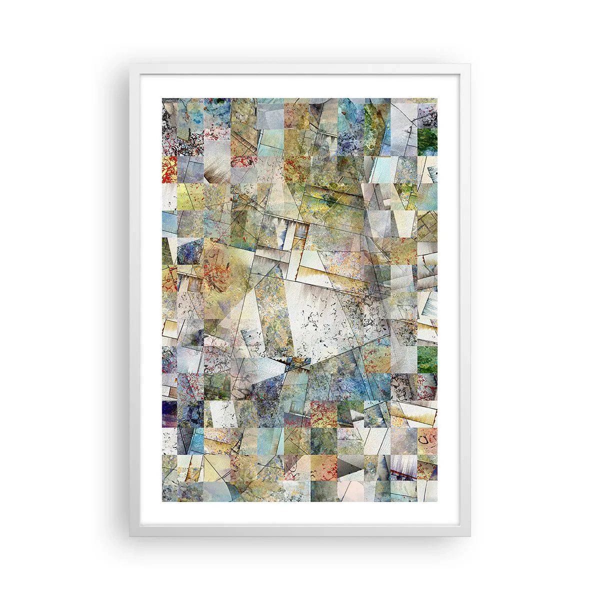 Poster în ramă albă - Remaniere geometrică - 50x70 cm