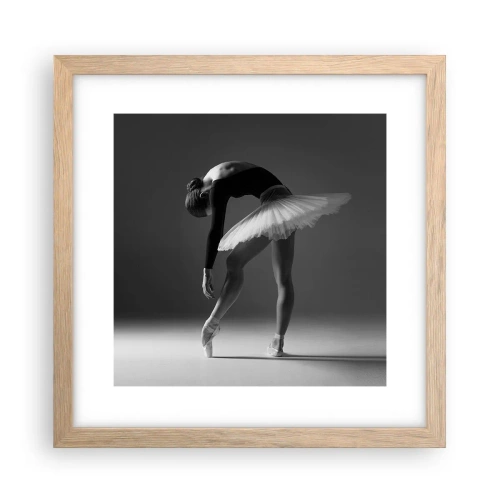 Poster în ramă de stejar deschis - Bella balerina - 30x30 cm